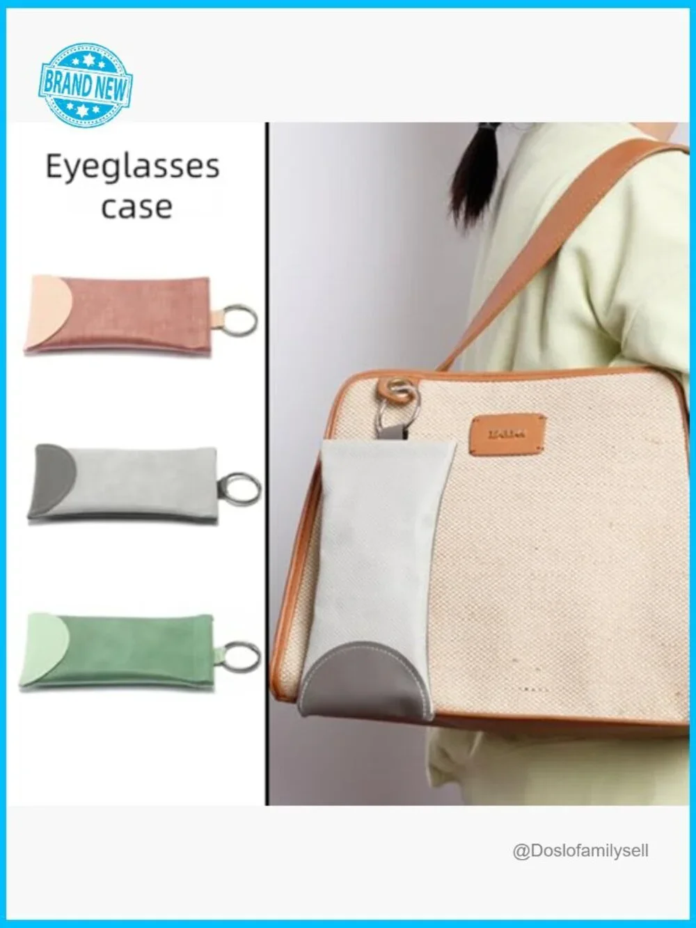Portable Soft Leather Sunglass Case Slim Unisex Eyewear Protective Belt Clip
